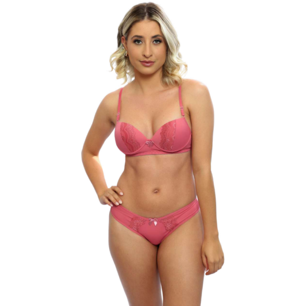 Conjunto Lingerie em Microfibra com Renda. REF - D82