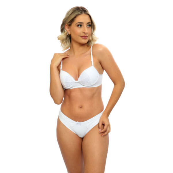 Conjunto Lingerie em Microfibra com Renda. REF - D75